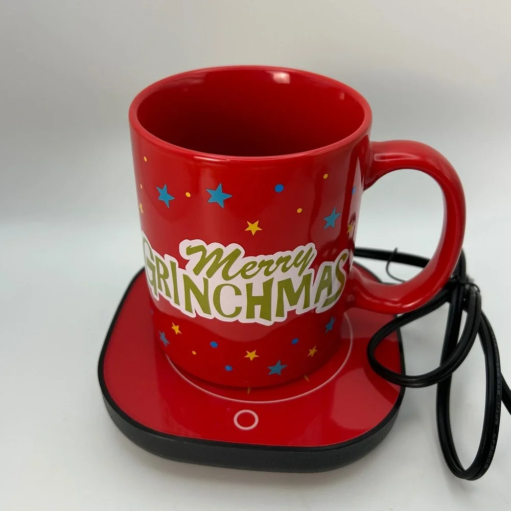 The Grinch Dr Seuss Holiday Mug‎ and Mug Warmer Set NEW Hobby Lobby Exclusive